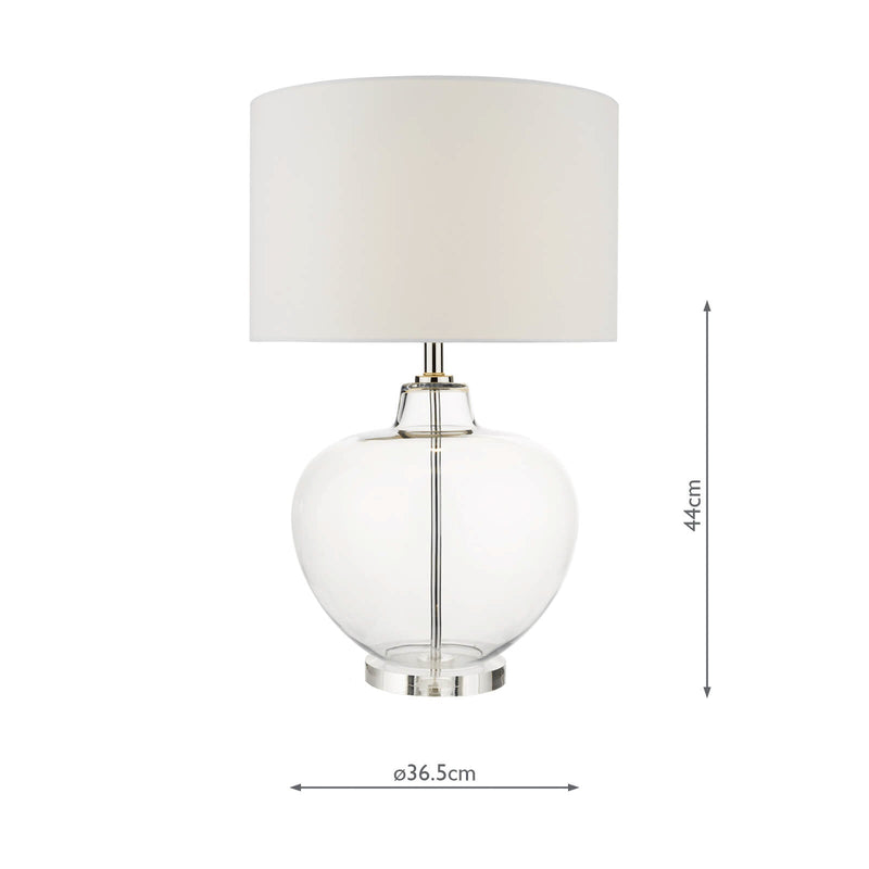 Dar Lighting Moffat Table Lamp Glass Polished Chrome Base Only • MOF4308