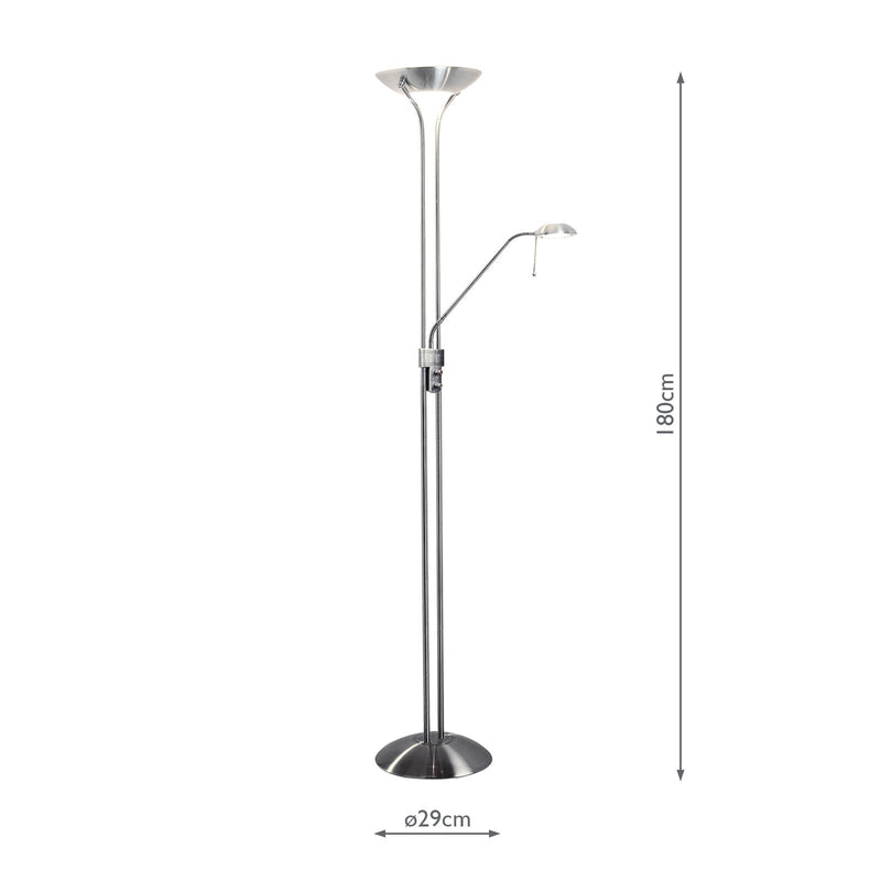 Dar Lighting Montana Mother & Child Floor Lamp Satin Chrome • MON4946