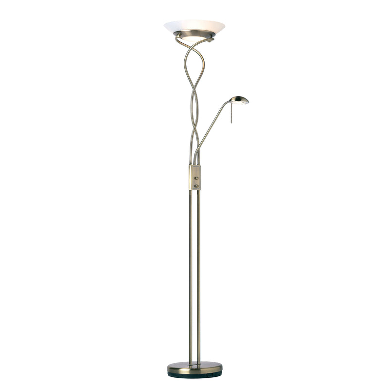 Endon Lighting MONACO-AN Monaco Mother & Child Antique Brass Floor Lamp