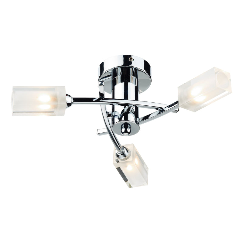 Dar Lighting Morgan 3 Light Semi Flush Polished Chrome • MOR0350