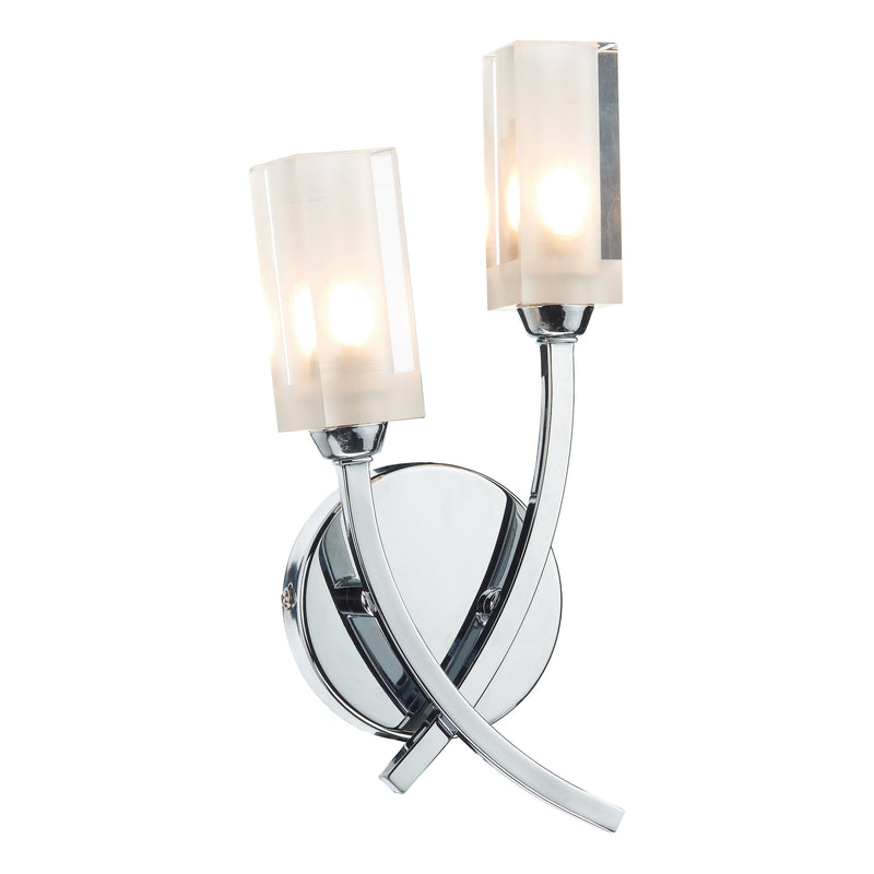 Dar Lighting Morgan Double Wall Bracket Polished Chrome • MOR0950