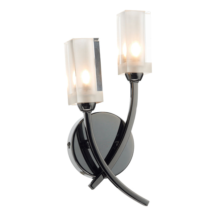 Dar Lighting Morgan Double Wall Bracket Black Chrome • MOR0967