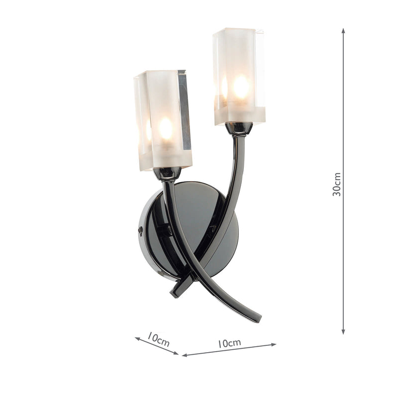 Dar Lighting Morgan Double Wall Bracket Black Chrome • MOR0967