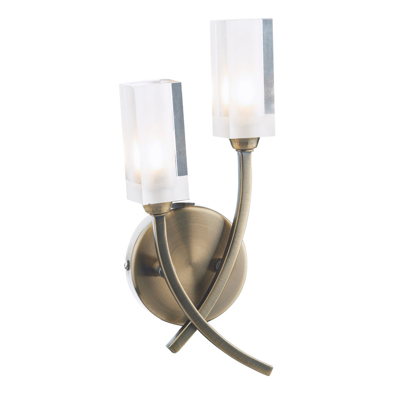Dar Lighting Morgan Double Wall Bracket Antique Brass • MOR0975