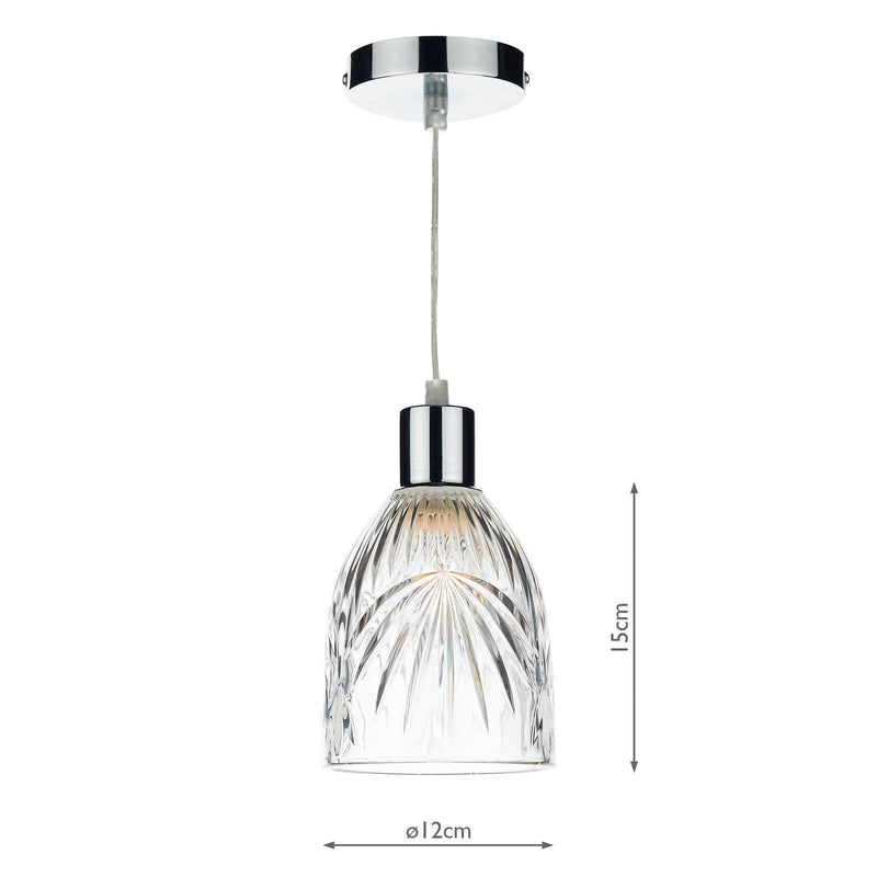 Dar Lighting Motif Easy Fit Pendant Clear Glass • MOT6508
