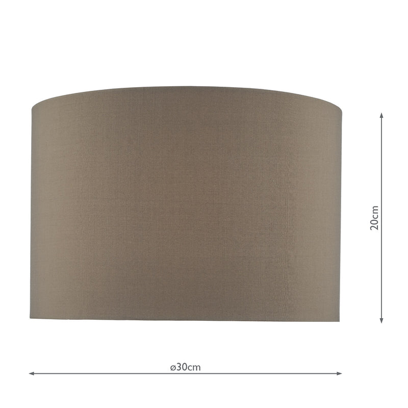 Dar Lighting Mubina Grey Faux Silk Drum Shade 30cm • MUB1339