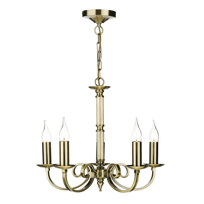 Dar Lighting Murray 5 Light Dual Mount Pendant Antique Brass • MUR0575