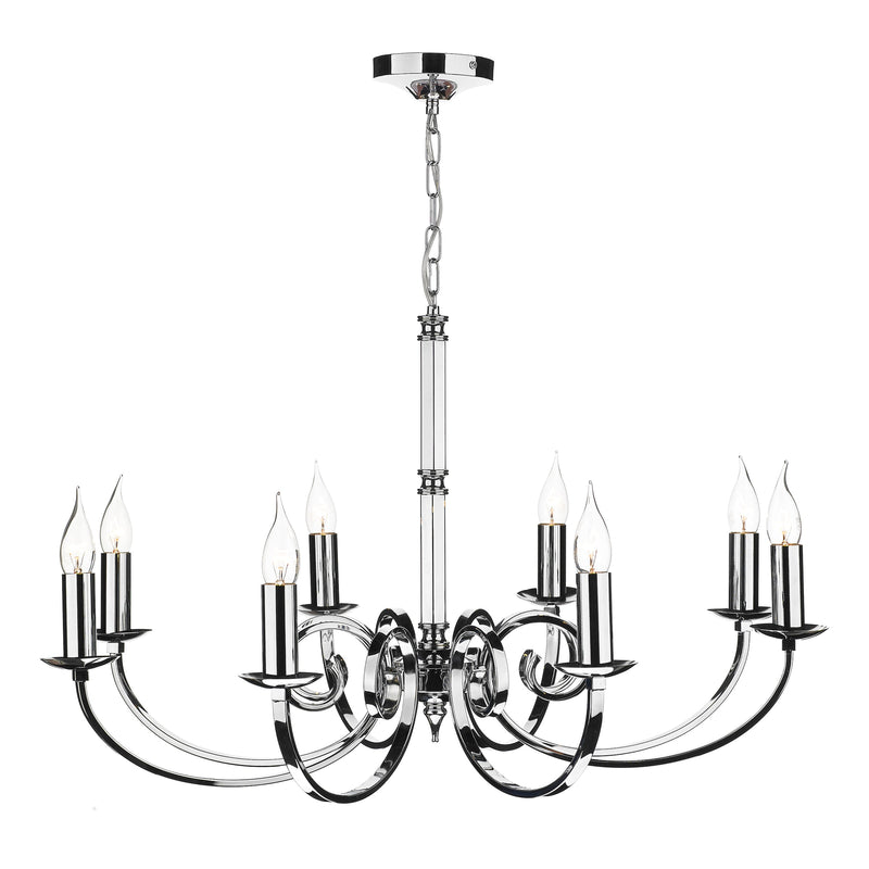 Dar Lighting Murray 8 Light Dual Mount Pendant Polished Chrome • MUR0850