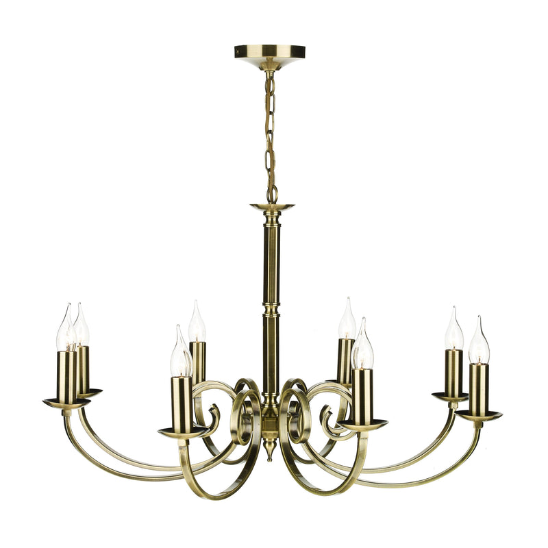 Dar Lighting Murray 8 Light Dual Mount Pendant Antique Brass • MUR0875