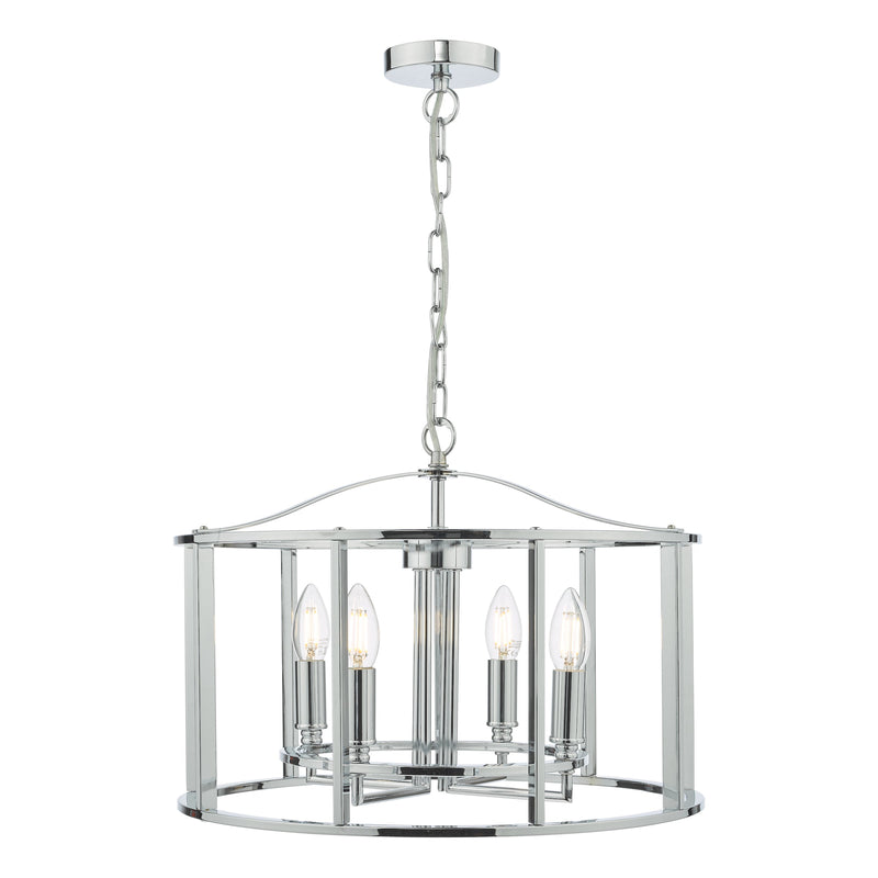 Dar Lighting Myka 4 Light Pendant Polished Chrome • MYK0450