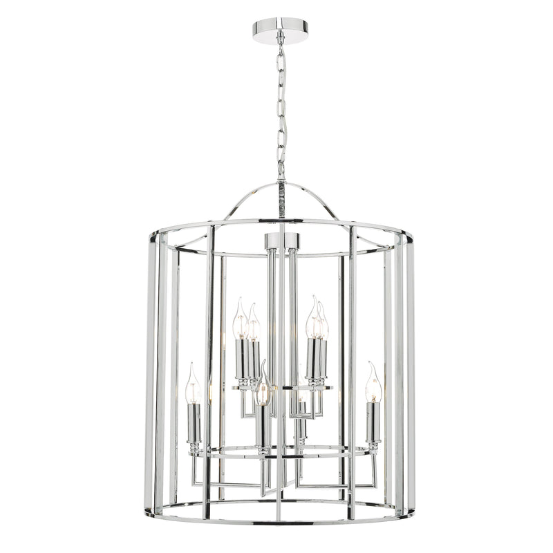 Dar Lighting Myka 8lt Lantern Polished Chrome • MYK0850