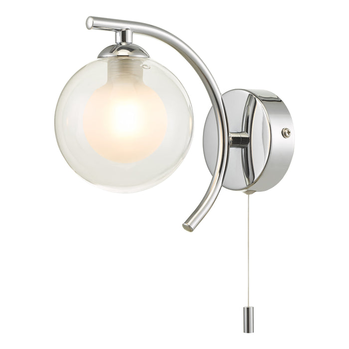 Dar Lighting Nakita Wall Light Polished Brass With Clear/Opal Glass • NAK0750-04