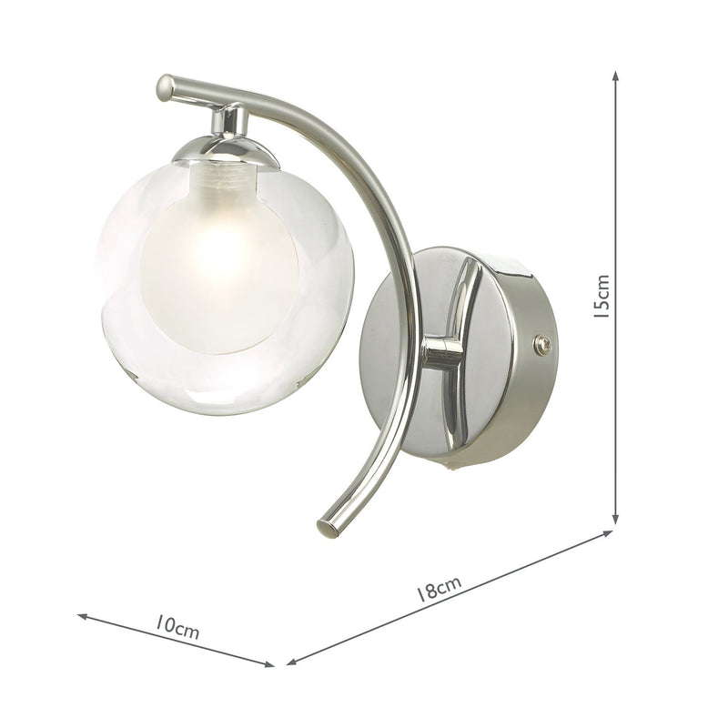 Dar Lighting Nakita Wall Light Polished Brass With Clear/Opal Glass • NAK0750-04