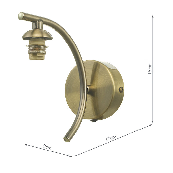 Dar Lighting Nakita Wall Light Antique Brass Bracket Only • NAK0775-F