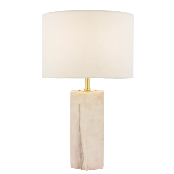 Dar Lighting Nalani Table Lamp Pink Marble Effect With Shade • NAL4203