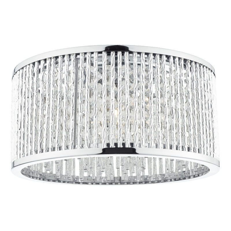 Dar Lighting Nantes 3 Light Flush Polished Chrome Alum • NAN5368