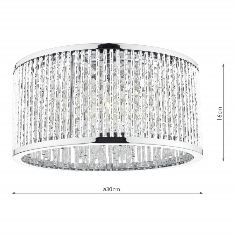 Dar Lighting Nantes 3 Light Flush Polished Chrome Alum • NAN5368