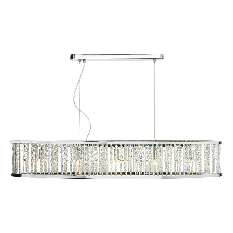 Dar Lighting Nantes 5 Light Bar Pendant Polished Chrome Aluminium • NAN6268