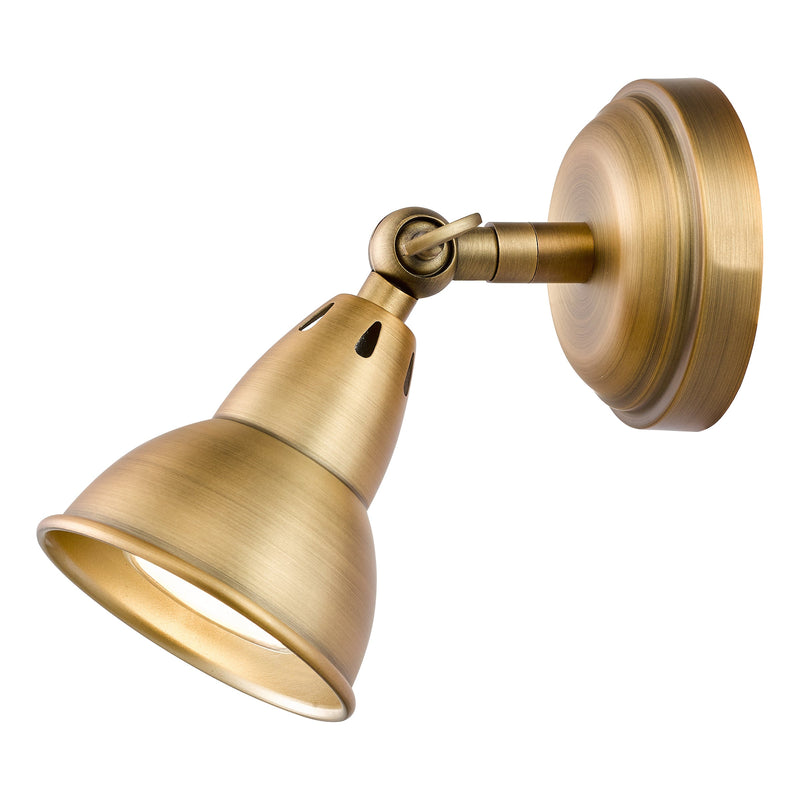 Dar Lighting Nathaniel Single Wall Spotlight Aged Brass • NAT0742