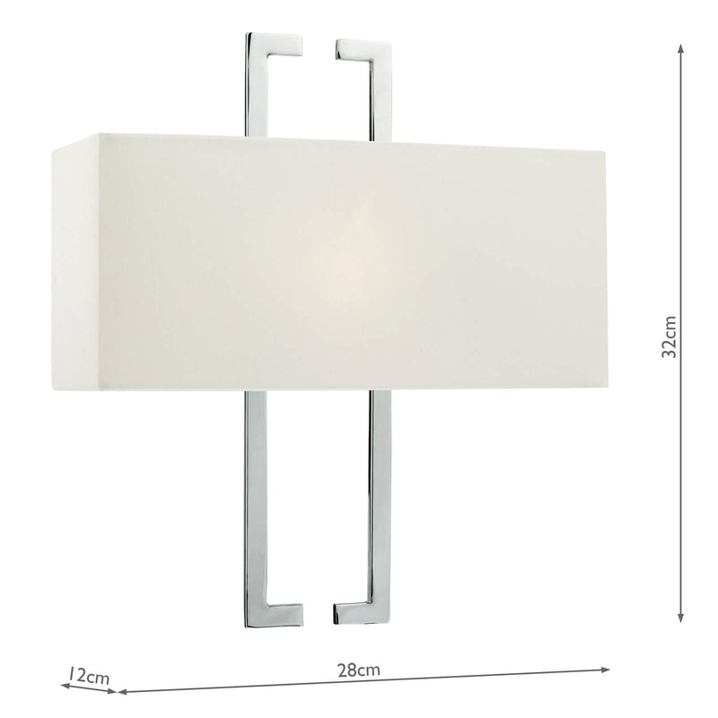 Dar Lighting Nile Wall Light Polished Chrome With Shade • NIL0750