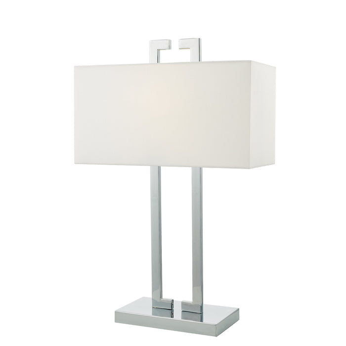 Dar Lighting Nile Table Lamp Polished Chrome With Shade • NIL4250