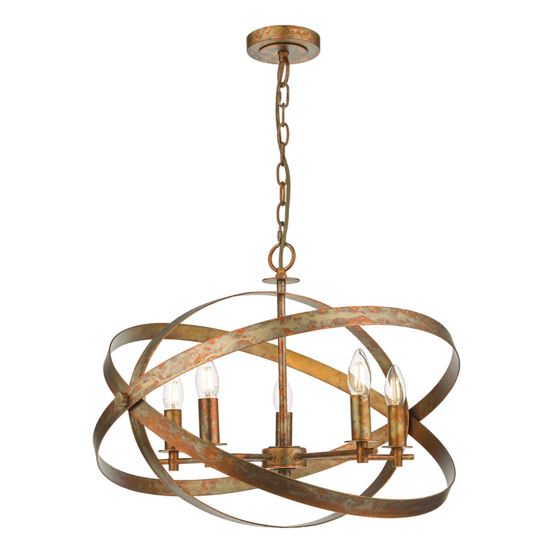 Dar Lighting Nitya 5 Light Pendant Mottled Copper • NIT0564