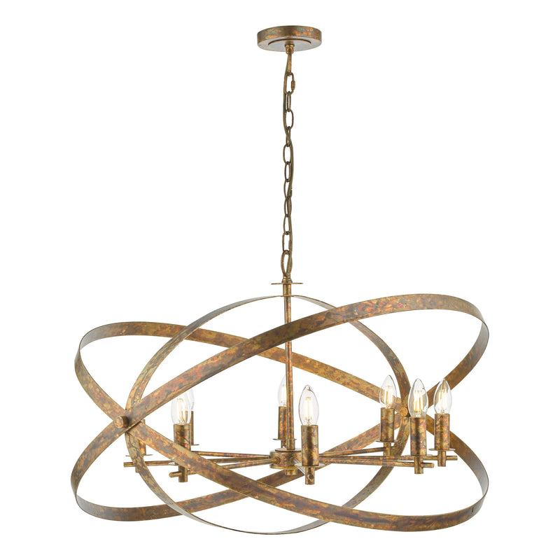 Dar Lighting Nitya 8 Light Pendant Mottled Copper • NIT0864