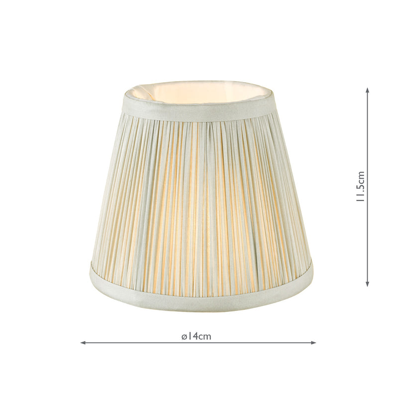 Dar Lighting Noelle Grey Silk Pleated Shade 14cm • NOE2639