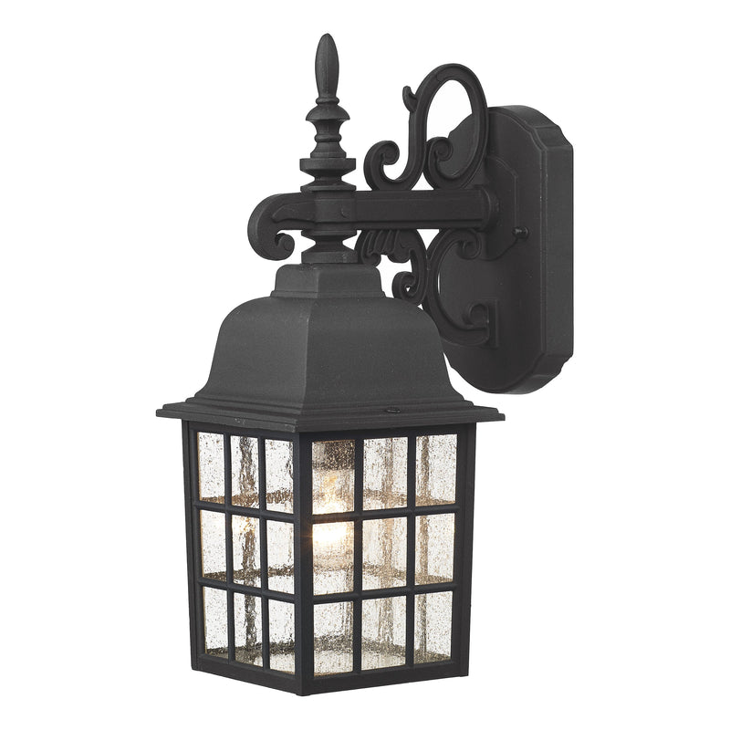 Dar Lighting Norfolk Outdoor Wall Light Black Glass IP43 • NOR1522