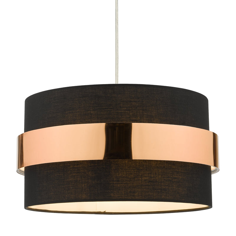 Dar Lighting Oki Easy Fit Shade Black with Copper Band • OKI6522