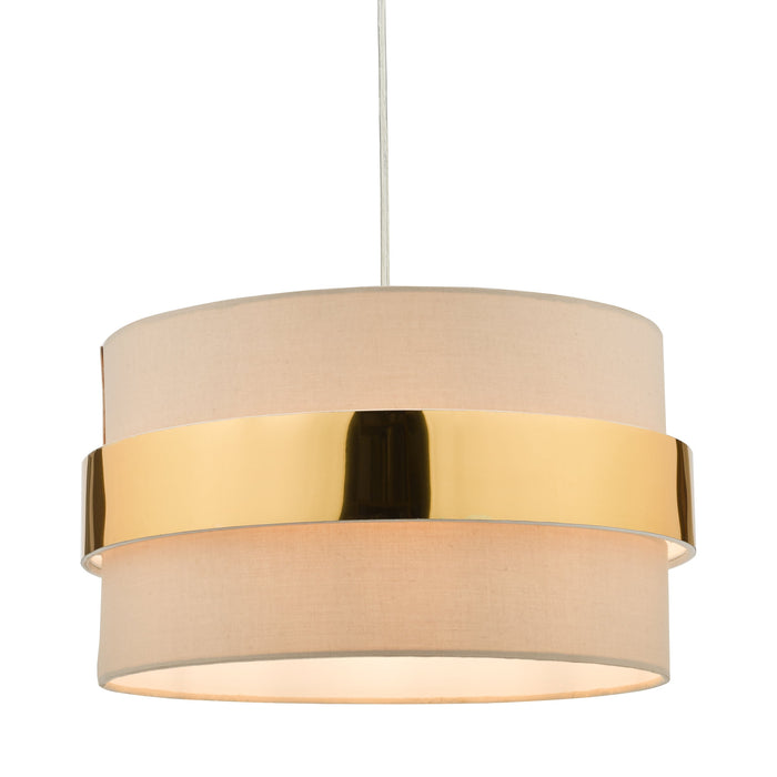 Dar Lighting Oki Easy Fit Shade Taupe With Gold Band • OKI6529