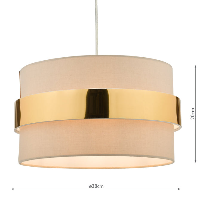 Dar Lighting Oki Easy Fit Shade Taupe With Gold Band • OKI6529