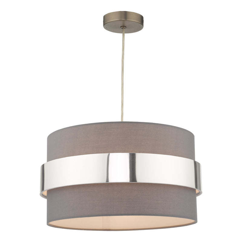 Dar Lighting Oki Easy Fit Grey Shade with Chrome Band • OKI6539