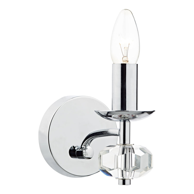 Dar Lighting Oleana Wall Light Polished Chrome Crystal • OLE0750