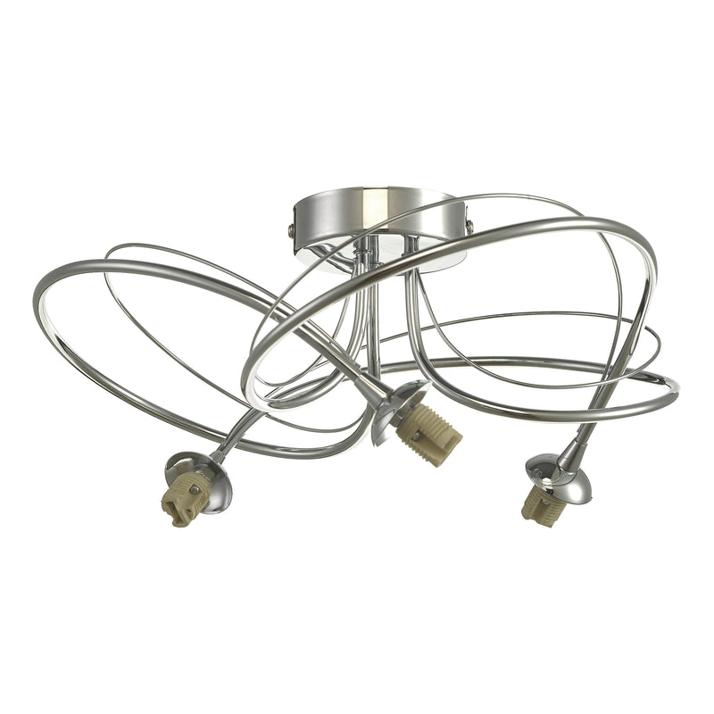 Dar Lighting Onawa 3 Light Semi Flush Polished Chrome Frame Only • ONA5350-F