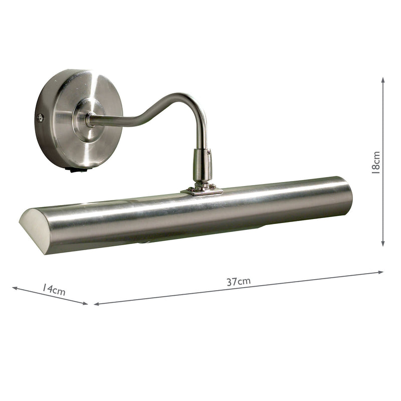 Dar Lighting Onedin Picture Light Satin Chrome • ONE6746