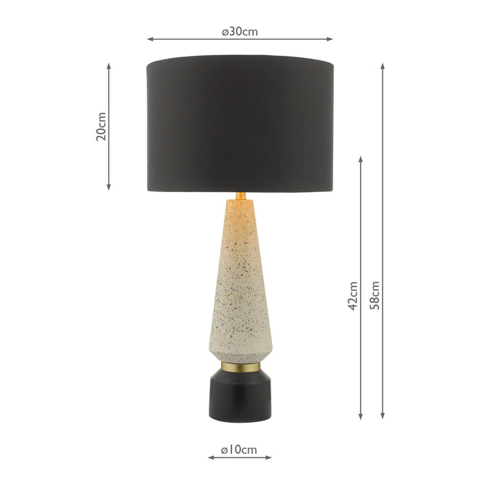 Dar Lighting Onora Table Lamp White & Black With Shade • ONO4255