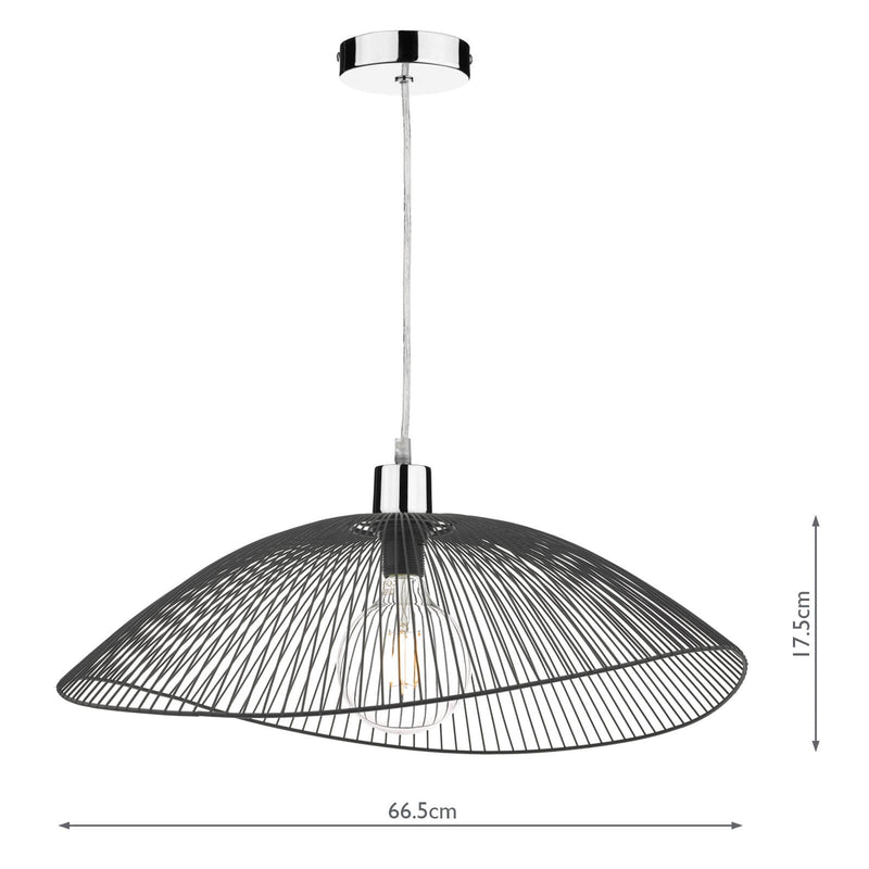 Dar Lighting Onza Wire Easy Fit Pendant Shades Black (Twin Pack) • ONZ1722