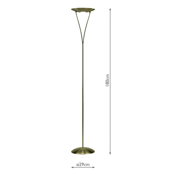 Dar Lighting Opus Floor Lamp Antique Brass • OPU4975