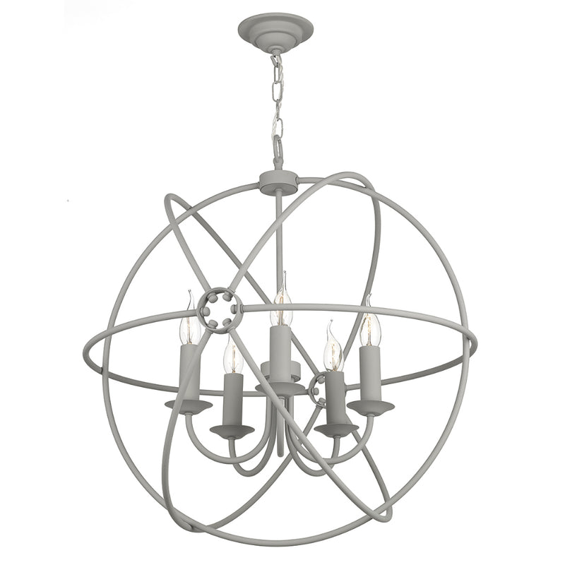 David Hunt ORB0539 Orb 5 Light Ash Grey Pendant Ceiling Light