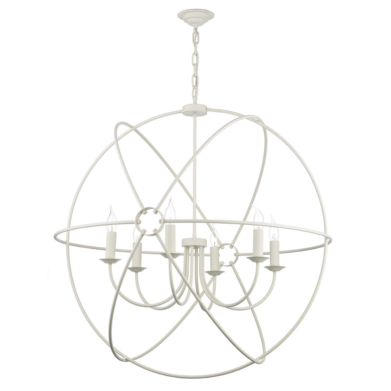 David Hunt ORB0633 Orb 6 Light Cream Pendant Ceiling Light
