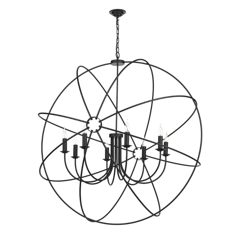 David Hunt ORB0822 Orb 8 Light Black Pendant Ceiling Light