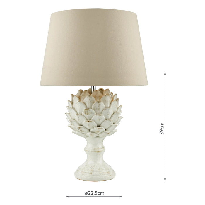 Dar Lighting Orris Table Lamp Base Antique Cream • ORR4233