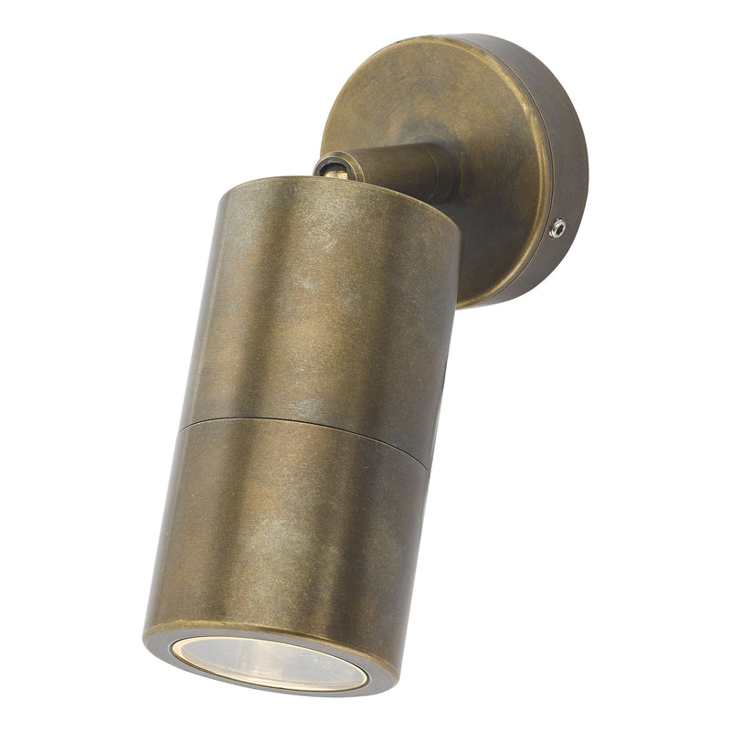 Dar Lighting Ortega Outdoor Single Spotlight Natural Brass IP65 • ORT0775