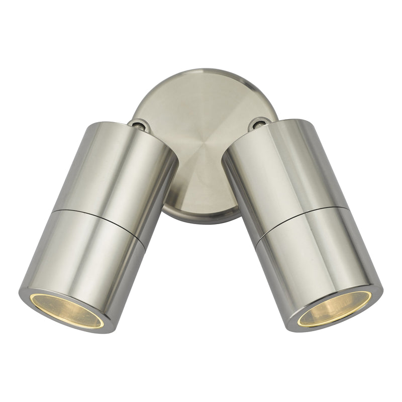 Dar Lighting Ortega Outdoor 2 Light Wall Spotlight Aluminium IP65 • ORT0968