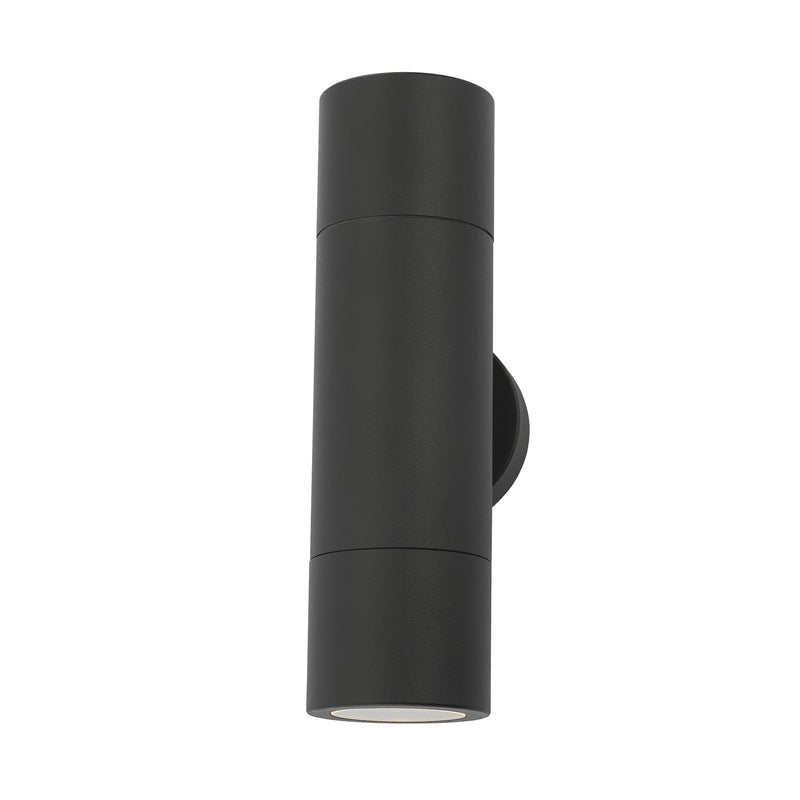 Dar Lighting Ortega Outdoor 2 Light Wall Light Matt Black IP65 • ORT3222