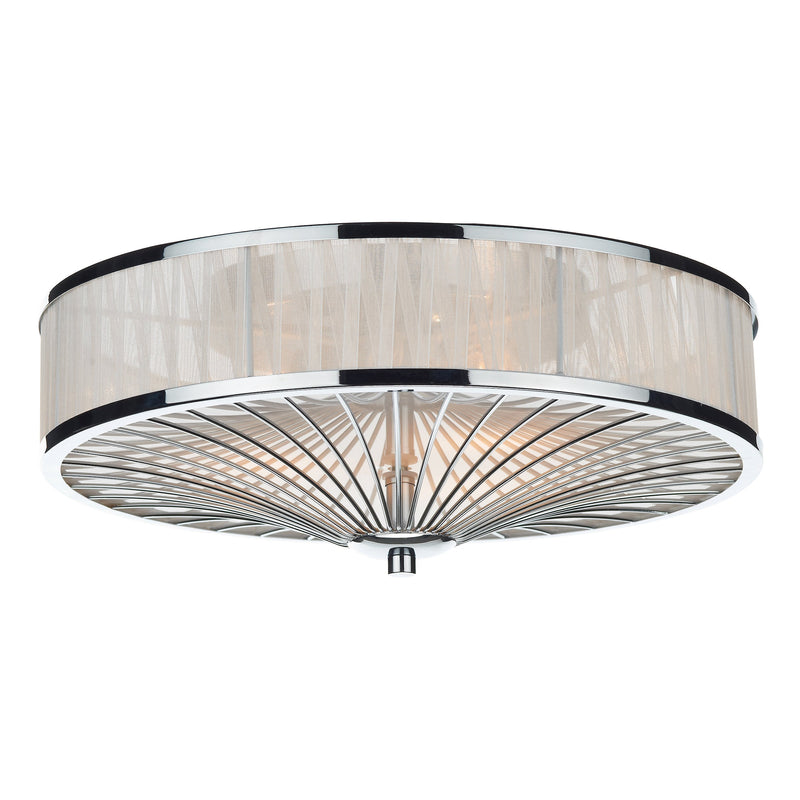 Dar Lighting Oslo 3 Light Flush Polished Chrome/ White • OSL5050
