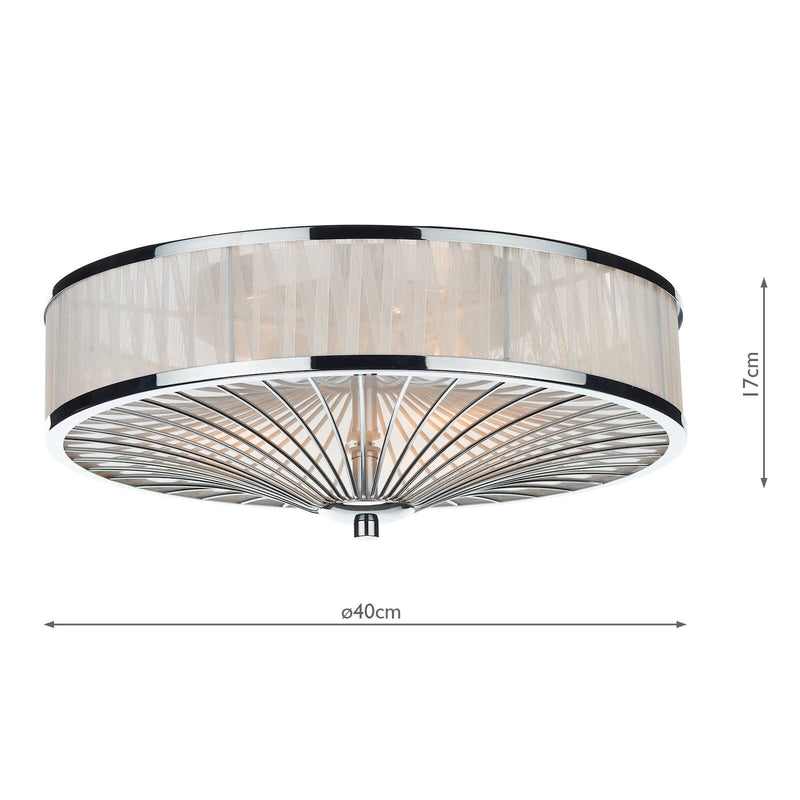 Dar Lighting Oslo 3 Light Flush Polished Chrome/ White • OSL5050