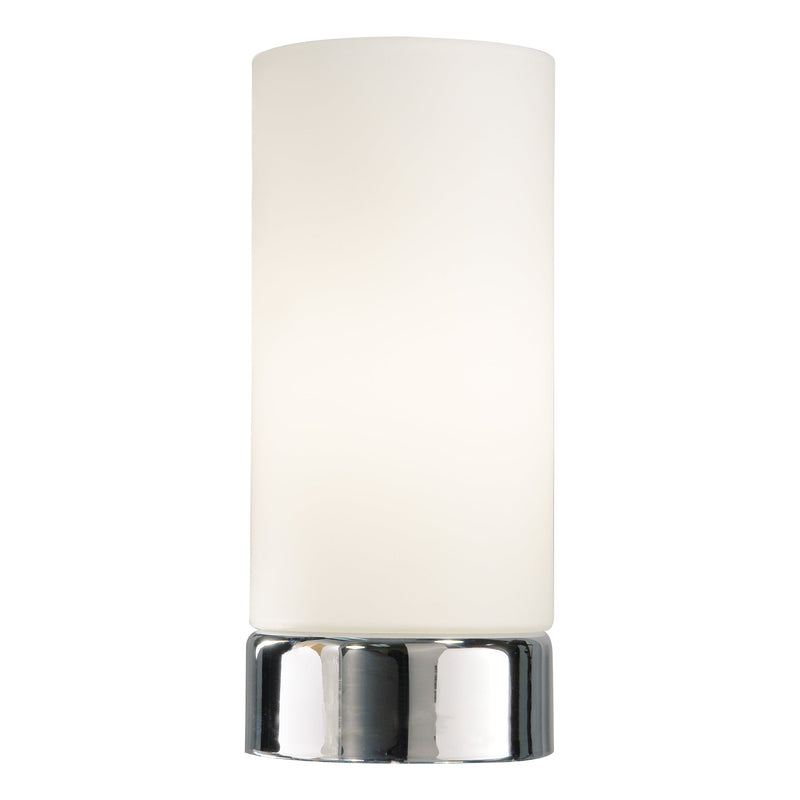Dar Lighting Owen Touch Table Lamp Polished Chrome Opal Glass • OWE4050