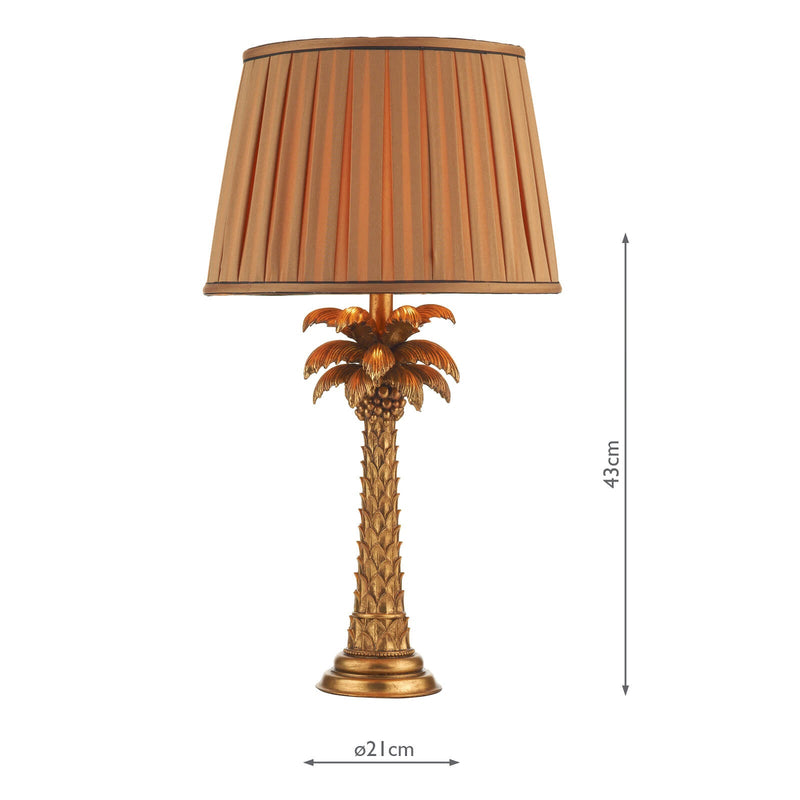 Dar Lighting Palm Table Lamp Gold Base Only • PAL4235-X